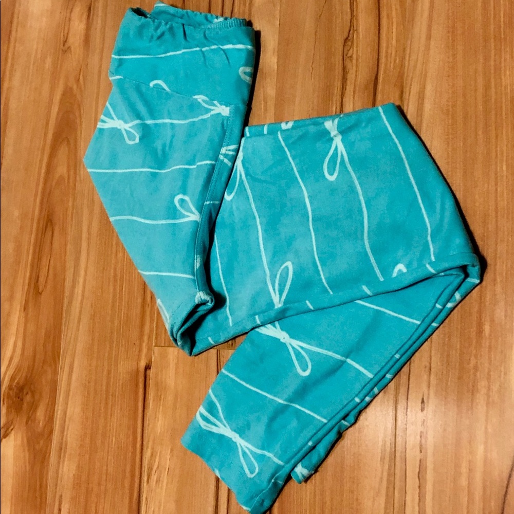 Lularoe OS leggings mint bows *unicorn*
